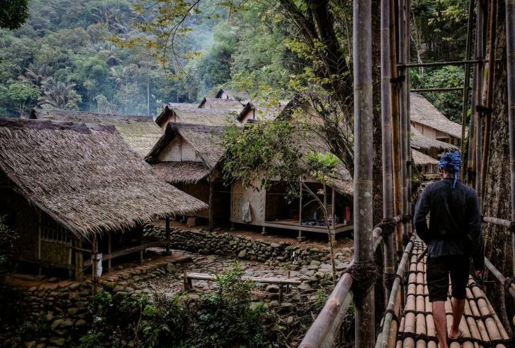 Suasana perkampungan adat Baduy Dalam saat ritual Kawalu yang menutup akses wisatawan selama tiga bulan