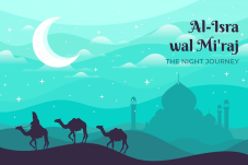 Ilustrasi peringatan Isra Miraj Nabi Muhammad SAW 2026 dengan nuansa islami dan cahaya spiritual