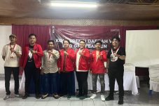 Ketua terpilih GMNI DPD Banten Bung Zein bersama pengurus dan kader usai Konferda VI GMNI Banten 2026 di Villa Wira Carita.