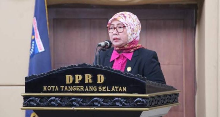 Ketua Fraksi Gerindra DPRD Tangsel Zulfa Sungki Setiawati saat memberikan pernyataan terkait dugaan kasus pelecehan seksual di SDN Serpong