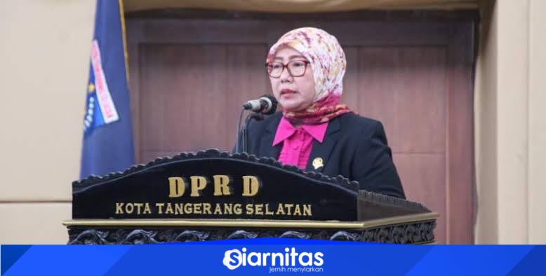 Ketua Fraksi Gerindra DPRD Tangsel Zulfa Sungki Setiawati saat memberikan pernyataan terkait dugaan kasus pelecehan seksual di SDN Serpong