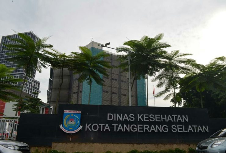 Kantor Dinas Kesehatan Kota Tangerang Selatan yang menjadi pusat koordinasi pengawasan dan antisipasi virus Nipah