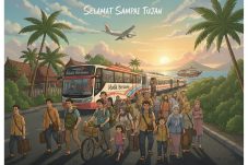 Ilustrasi pemudik mengikuti program mudik gratis Pemkab Tangerang 2026 menjelang Lebaran Idul Fitri
