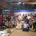 Pengurus dan anggota PWI Kota Tangerang Selatan bersama jajaran BRI foto bersama dalam acara buka puasa bersama untuk mempererat sinergi media dan perbankan di Tangerang Selatan.